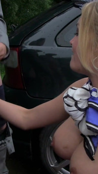 Posh Blonde Slut Always Loves Going on Dirty Dogging Missions and Sucking off Older Lads