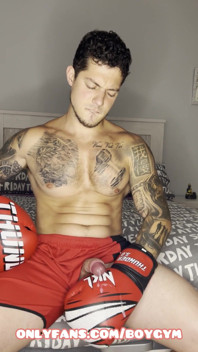 Big Cumshot of Profesional Boxer