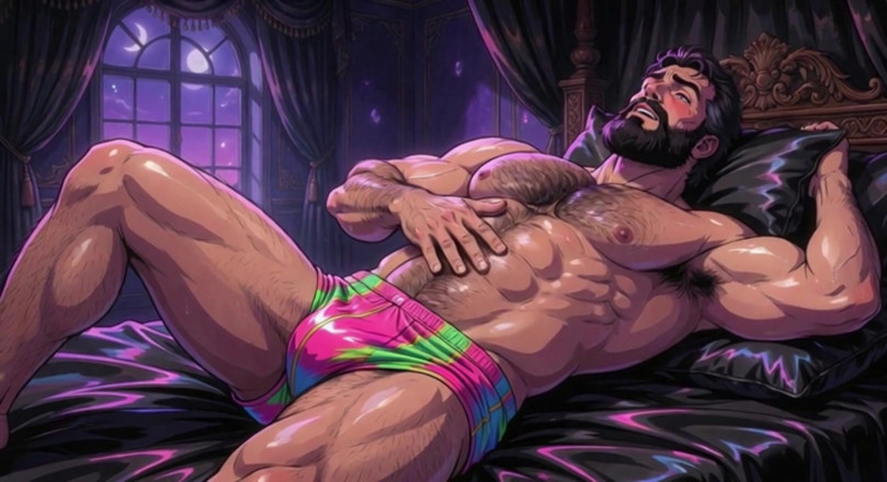 Erotic Man: Gorące muskularne chłopaki jedwabne prześcieradła animacja