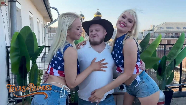 Texas and blondes: Ansiosas putas Greta Foss y Vera Jarw folladas por Mr....