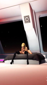 Sci-fi sex in a space station. 3d dickgirl plays with a hot blonde