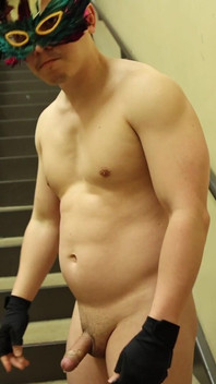 Jerk off by the Stairs at the Gym