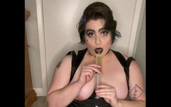 Goth Bitch Wetting White Panties Fresh Hot Piss in Pussy First Time Piss Drinking