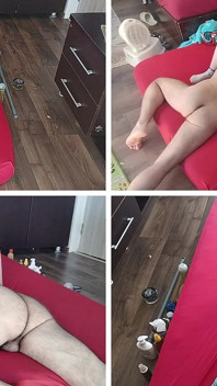 Lick Wife's Pussy Until Orgasm. Amateur Couple Has Crazy Sex in the Bedroom.