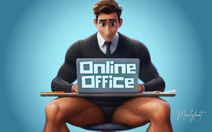 Manlyfoot: Padrasto gay - o Escritório Online - pego se masturbando durante uma...