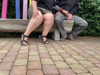 Our Fetish Life: Mother-in-law Jerks Son-in-law&#039;s Cock in a Public Park