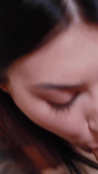 Cute 18 Year Old Brunette Gives a Sensual Blowjob with Tongue and Swallows All the Cum with a Dick