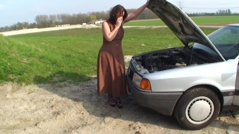 Mature Climax - 100% Mature Videos: Big mature brunette in sexy outfit fucking outside