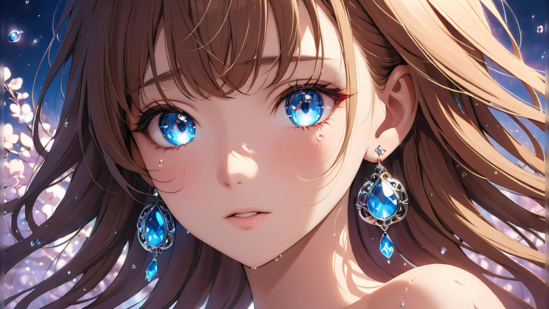 LustRender: Ätherische emotion - ai mädchen mit glutschenden tränen in einer intimen...