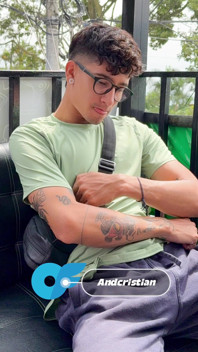 Sexy Guy with Glasses Masturbates in Front of the Mirror Until He Cums