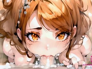 Atkins's Heaven: O brunetă drăguță îți suge pula la duș - Ai Porn