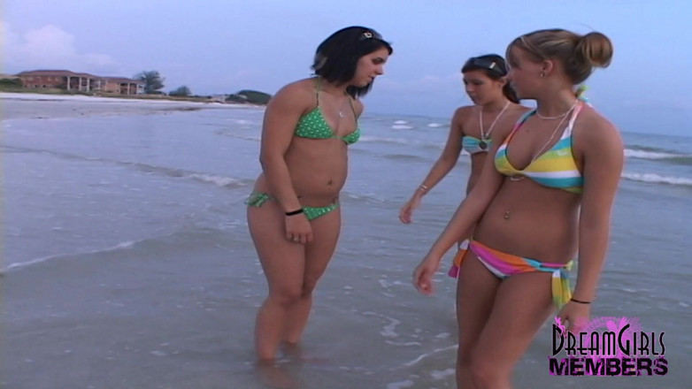 Dream Girls: Three Hotties Make Out and Get Topless at a Public...