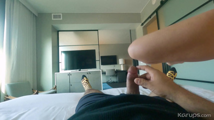 Karups POV: Blonde teen stripper follows me back to my hotel room