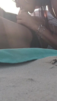 MILF Beach Blowjob with Swallow