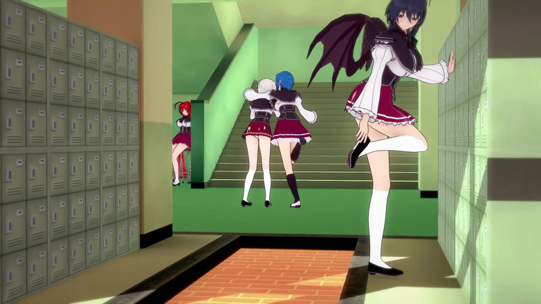 Fantasy king: Rias kijken naar Akeno neukpartij en Xenovia &amp; Koneko lesbische seks -...