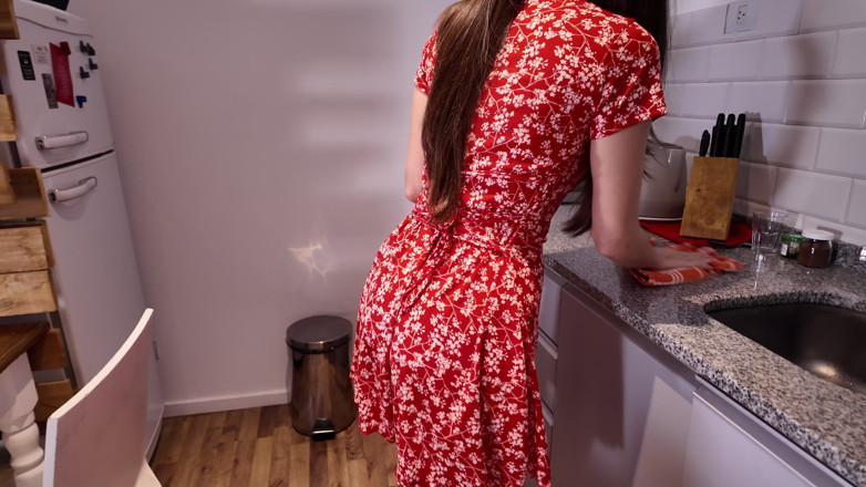 Nipplestock: Kitchen Surprise for Stepmom Without Panties