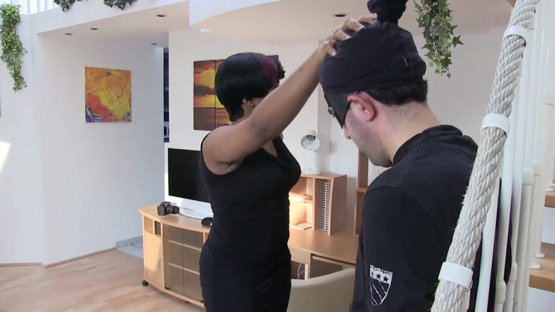 Femdom Austria: Hands tied, slapped by black lady
