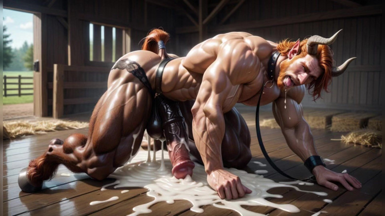 AI gay porn: Grosse bite noire, gay, baise