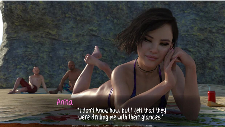XXX Games Bunk: Weekend Lollygagging - Gameplay - Roleplay - Anita Teasing Men at Beach