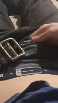 Guy in Jeans Jerks off and Shows His Dick