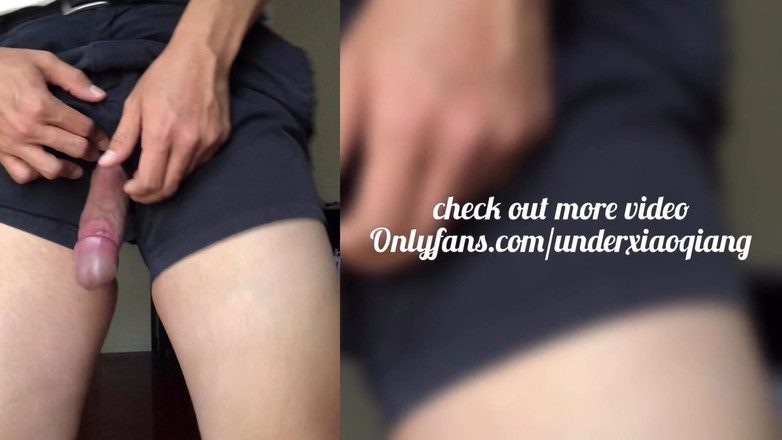 UnderXiaoQiang: Precum Dripping Big Asian Cock Through My Shorts