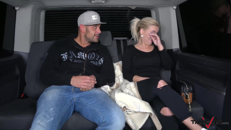 Take Van: Blonde with amazing natural rack shakes it on a massive...