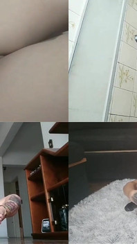 Freche junge frau albert herum, wenn ihre Eltern das haus verlassen.