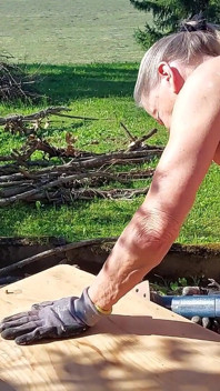 Granny Works Naked in Her Garden!