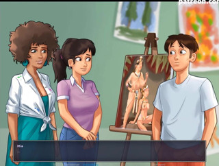 Cartoon Universal: Summertime Saga bahagian 3 - pelajaran seni (submisif Czech)