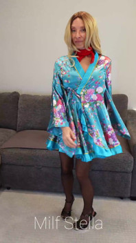 Blue Robe with Black Heels