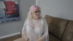 The Neighbor Boy Sees How a Horny Granny Fucks Her Dildo.