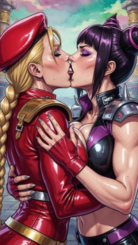 Cammy and Juri Kissing (ai)