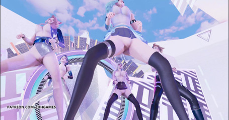 3D-Hentai Games: [MMD] Aespa - KDA Ahri Akali 세라핀 카이사 에블린 리그 레전드의 블랙 맘바 섹시 스트립쇼