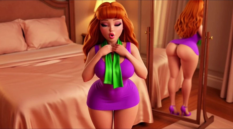 My night collection: Daphne Blake, chambre nue sensuelle, taquine avec des mouvements lents...