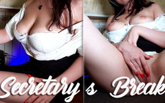 Lana Red: Secretară cu țâțe mari futându-și pizda cu degetul la serviciu și orgasme...