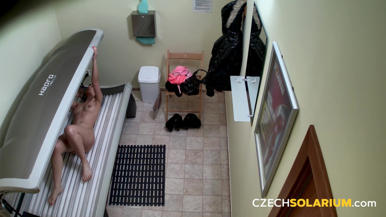 Czech Solarium: Czech Solarium 58: Dark-haired Babe Strips Down in the Solarium
