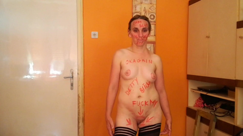 Sub Slave: Cum slut - written on my body