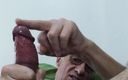 Big uncut hard cock: Masturbation, meine große vorhaut unbeschnitten