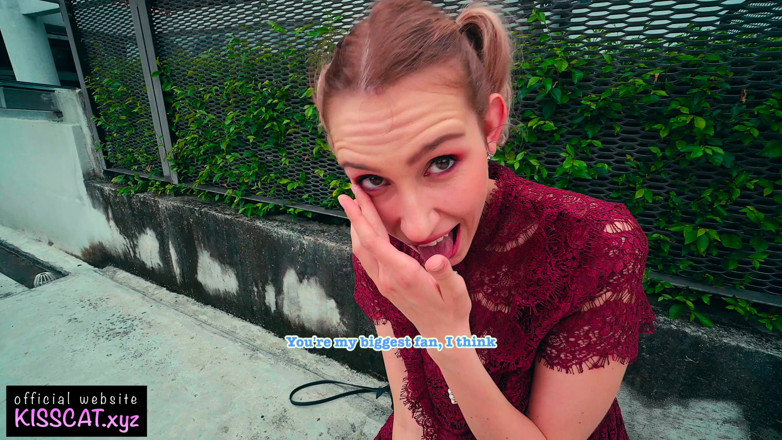 KissCat: Agent with fan girl in mall - POV sloppy blowjob &amp; swallow...