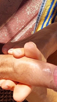Selena's naked posing and footjob