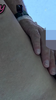 Flashing My Pussy in Front of a Student in Public Swimming Pool and Helps Me Masturbate - It's Very Risky with People Near