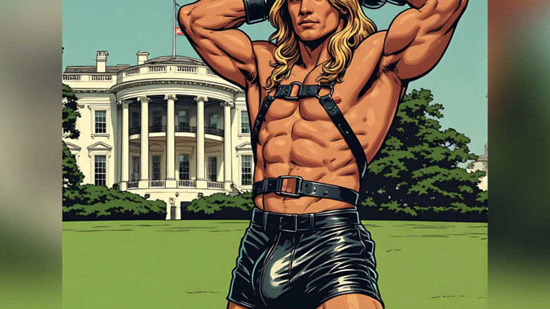 Erotic Man: Bianco casa prato combattente rigonfiamento comico arte dello stile