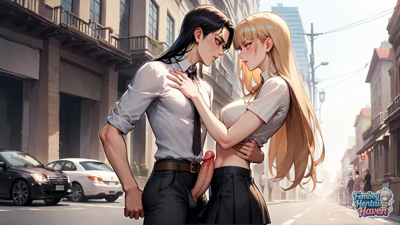 Femboy Hentai Haven: フェムボーイのシティストリート射精は最も熱く、最も印象的なフェムボーイXXXです!