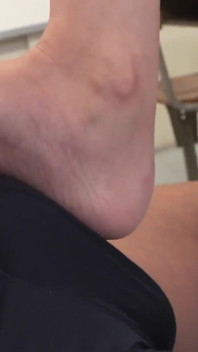 Tight-skirted Teacher Provokes Dick with Her Perfect Beautiful Pantyhose Legs and Feet! Part.1