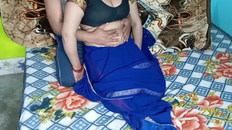 Manjushukla: Newly Sexy Bhabhi in Blue Color Sari.
