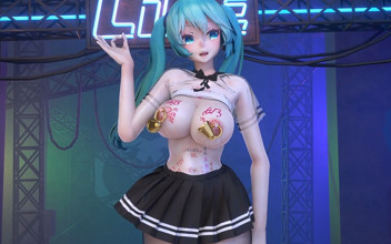 Hatsune Double Ponytail Nipple Nail Meat Urinal Obscene Pattern Student Jk Uniform Opening Black Silk