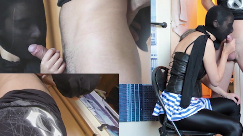 Nylon Xtreme: 黒サテンのパンスト吸うと兼