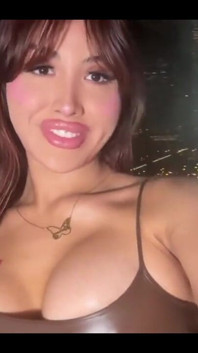 Shemale Shows off Her Sexy Self in a Brown Caramel Dress with a Nice Tan
