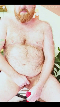 Hairy Ftm Rides a Chair Dildo