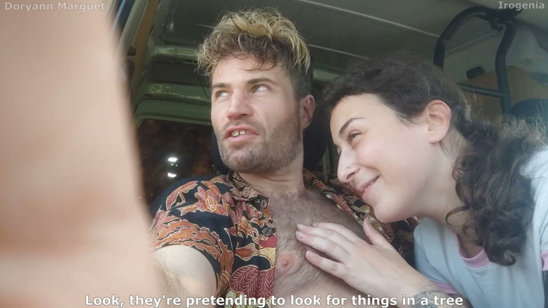 Irogenia: Girl Next Door Sucks a Hitchhiker in the Car (English Subtitles)